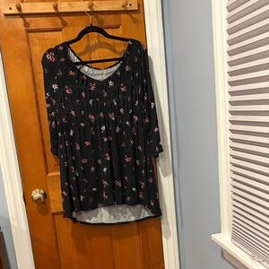 Floral Black Women's Top